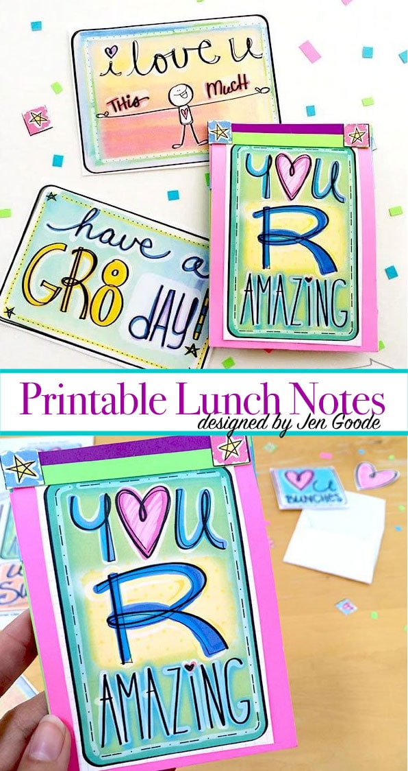 Printable lunch notes by Jen Goode