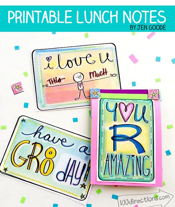 Printable Lunch Notes by Jen Goode