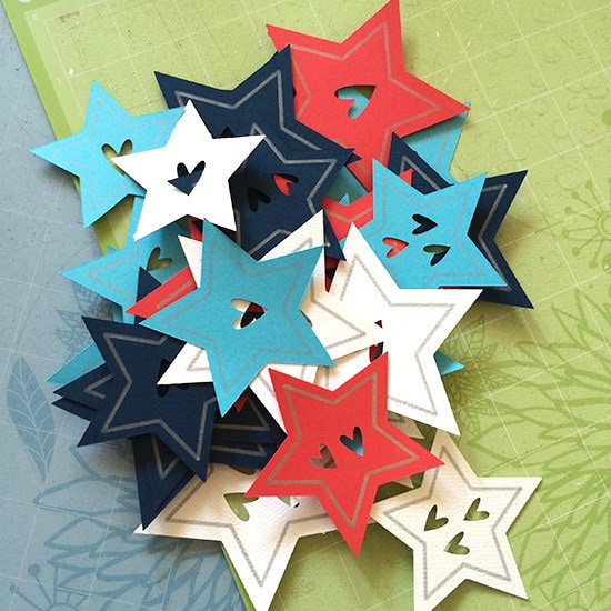 Cut out stars in patriotic paper colors
