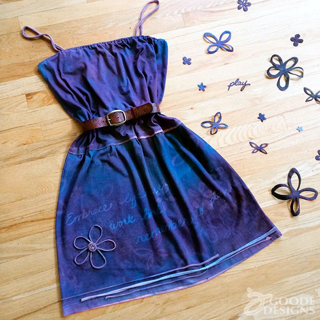 Make art you can wear - upcycled t-shirt art dress by Jen Goode