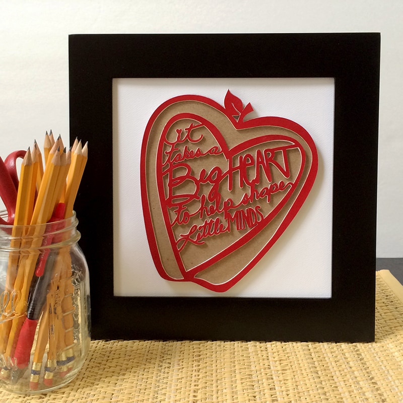It Takes a Big Heart - Teacher Wall art Gift - Designed by Jen Goode