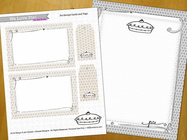 Printable pie art by Jen Goode to download and use in your own creativity