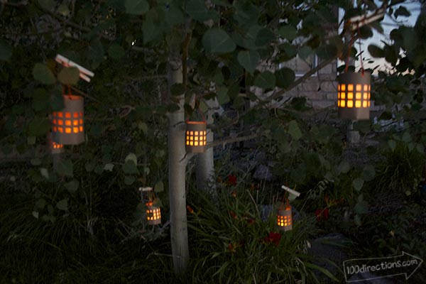 Hang lanterns in a tree