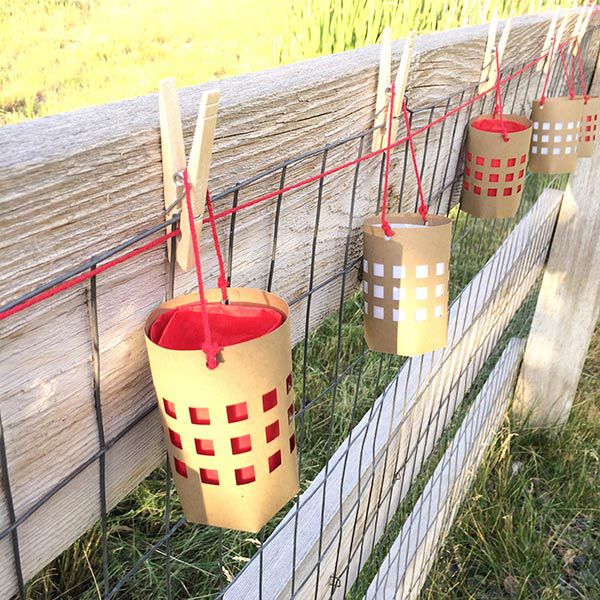 Pretty paper lanterns on the fence
