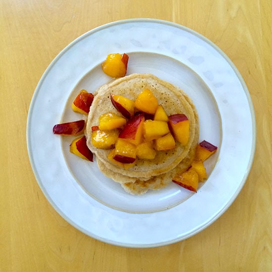 Top pancakes with Nectarines