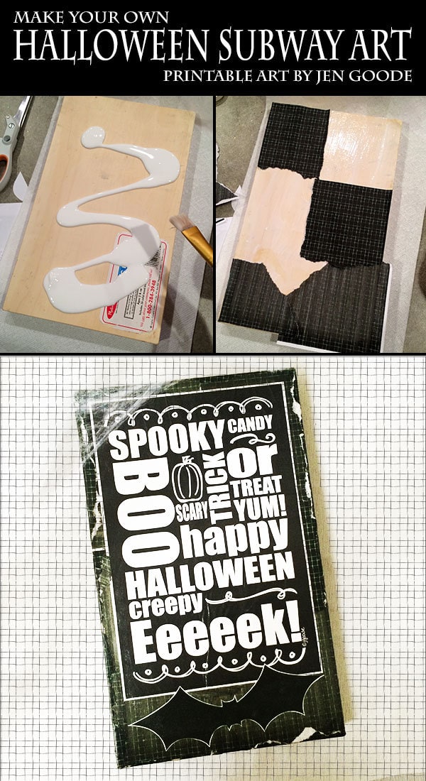 Steps to make your own Halloween Subway Art using printable art by Jen Goode