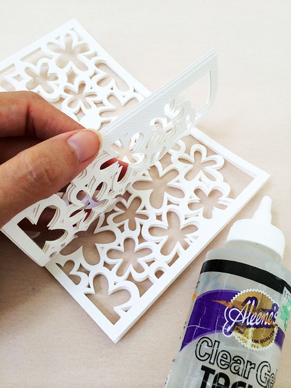 Glue layered cardstock together