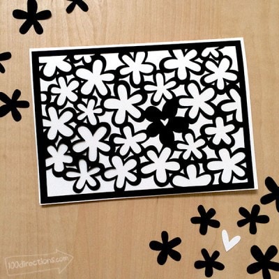 Make a Black and White flower card - quick Cricut project designed by Jen Goode