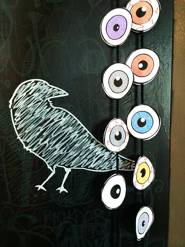 Use eyeball art to make hanging decor accents