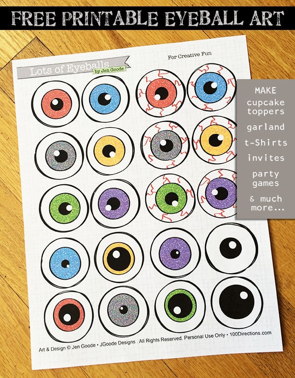 Eyeball printable art by Jen Goode