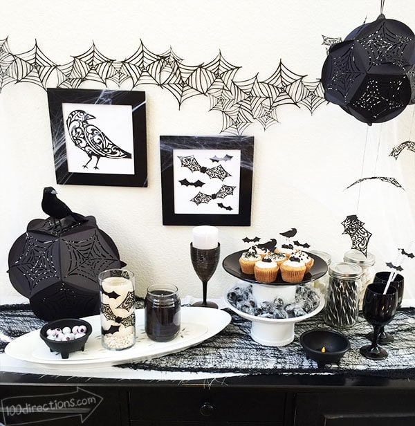 Gothic Halloween Party Decor designed by Jen Goode and made with Cricut