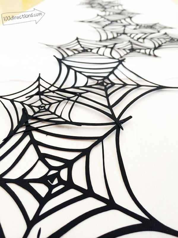 Spiderweb garland designed by Jen Goode and cut with Cricut