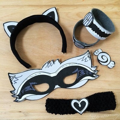 Raccoon mask and costume printable kit