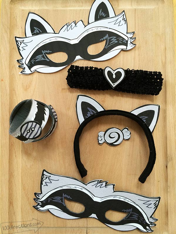 Raccoon costume pieces you can print and make