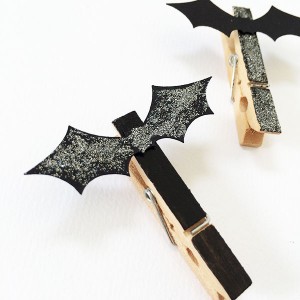 Glitter Bat Clips for Halloween Decor Accents