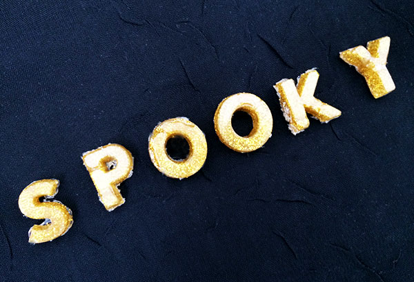 Gold Spooky Letters made with Gold Mod Melts