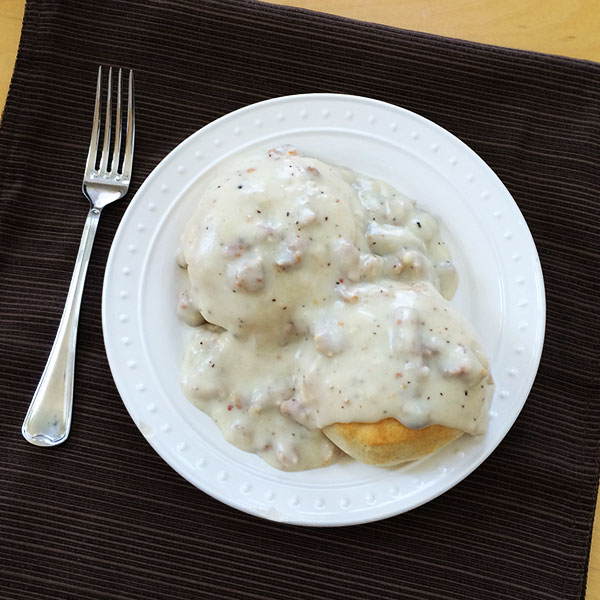 Serve it up and enjoy! Sausage Gravy and Biscuits