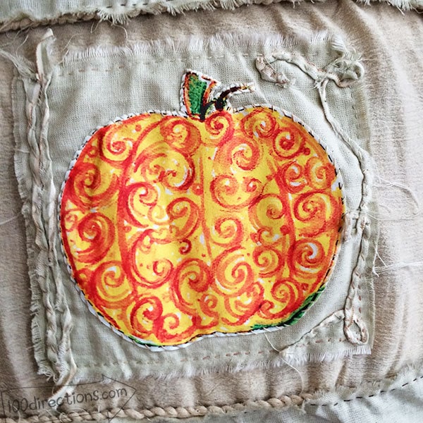 Mixed texture sewing project with printable fall art