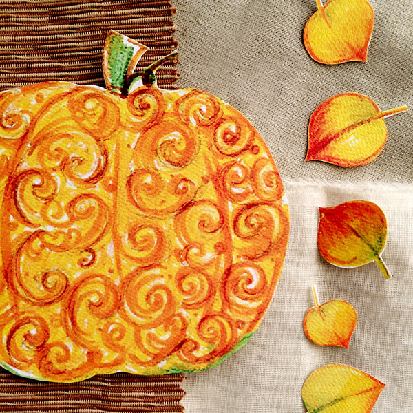 Printable fall pumpkin art designed by Jen Goode
