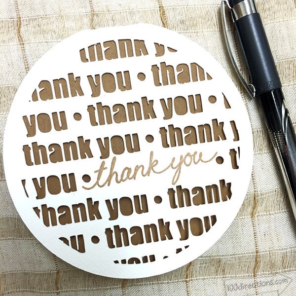 Thank You Card made with Cricut - 100 Directions