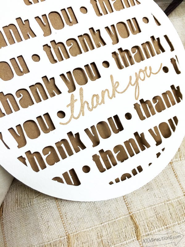 Thank You Card made with Cricut - 100 Directions