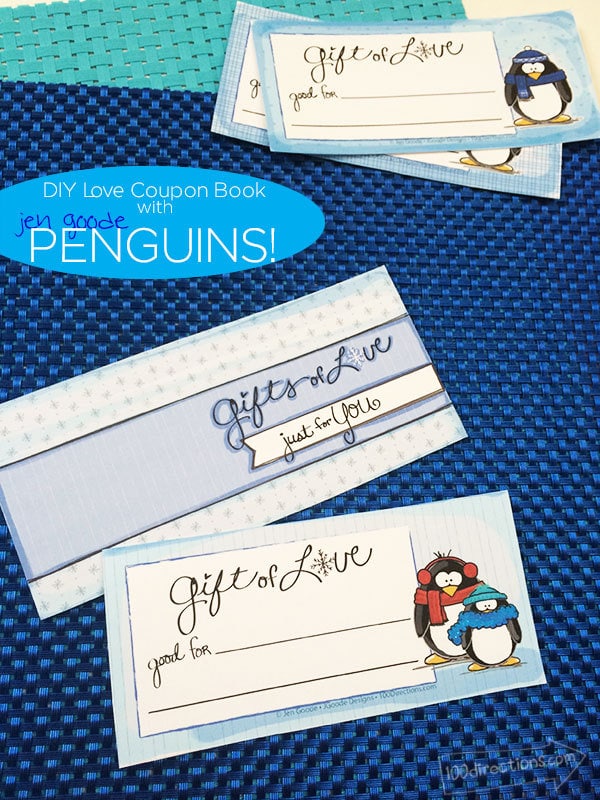 Make a Penguin Love Coupon Book with this printabled designed by Jen Goode