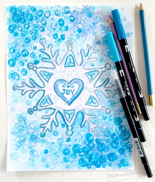 Finished Snowflake art by Jen Goode
