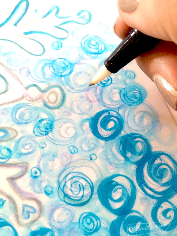 Use blending pen to paint the colors together.