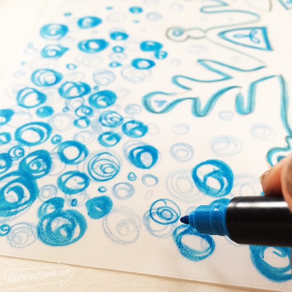 Draw more circles with the markers - use both the brush and fine point ends