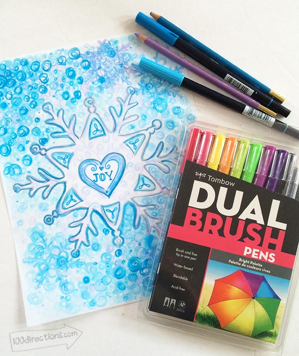 Creating Watercolor Art With Tombow Dual Brush Pens And Water Color Pencils - 100 Directions