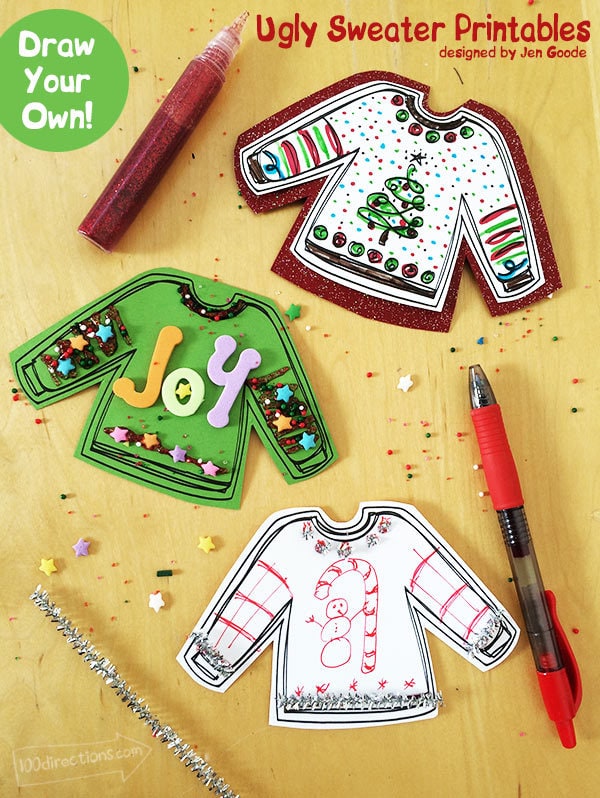 ugly sweaters printable for your ugly sweater party  100