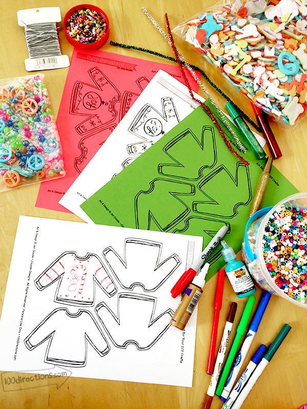 Ugly Sweater craft table activity