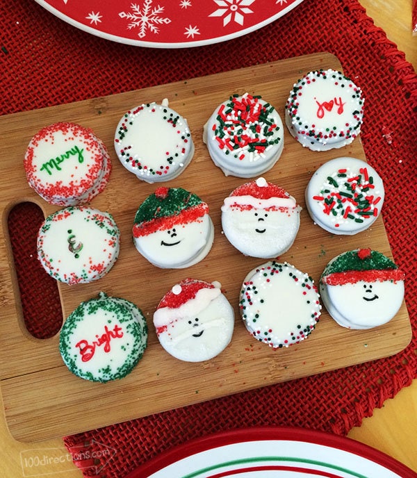 Yummy Chocolate dipped OREO cookies for Christmas designed by Jen Goode