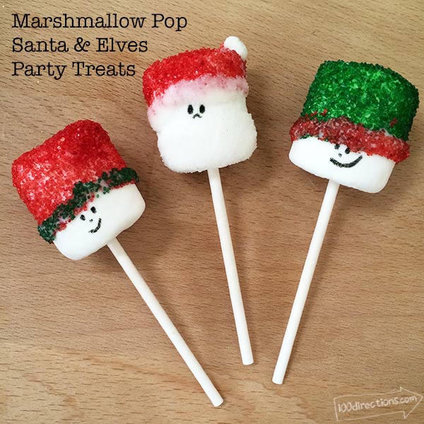 Make Santa and Elves Marshmallow Treat Pops