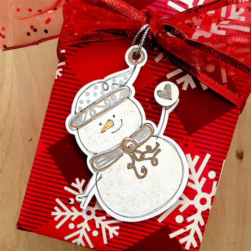 Snowman Gift Tags made with Cricut designed by Jen Goode