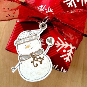 Snowman Gift Tag made with Cricut designed by Jen Goode