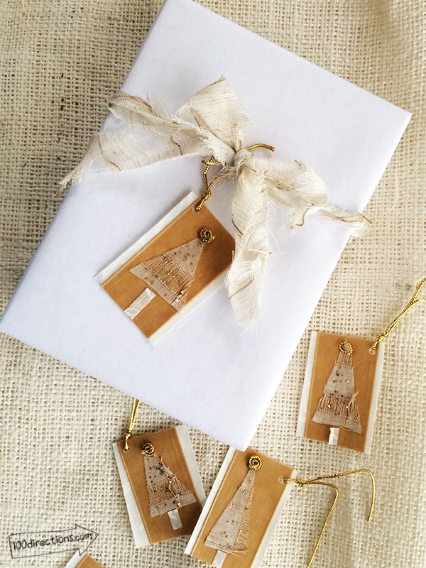 Make Christmas Gift Tags with Fabric Scraps