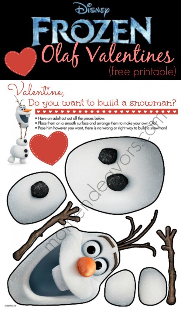 Disney Olaf Printable Valentine