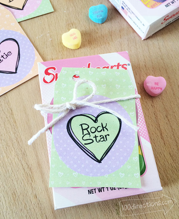 Download Conversation Heart Printable Valentine Tags 100 Directions