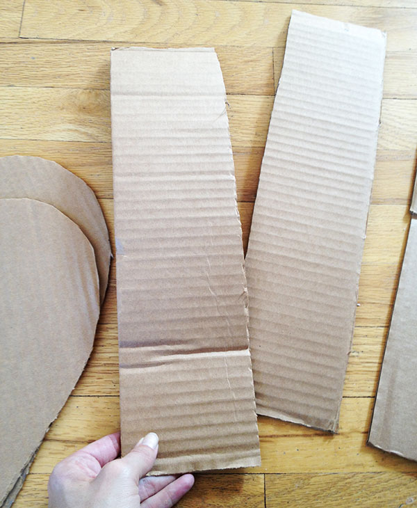 Cut cardboard strips the desired thickness of your box