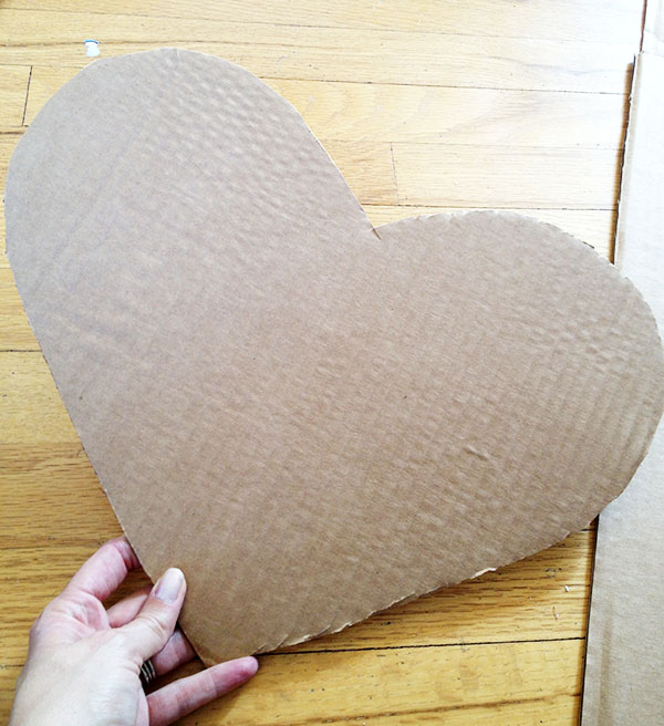 Cut out a heart from box cardboard