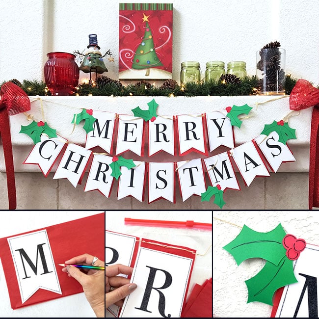 Merry Christmas DIY paper banner
