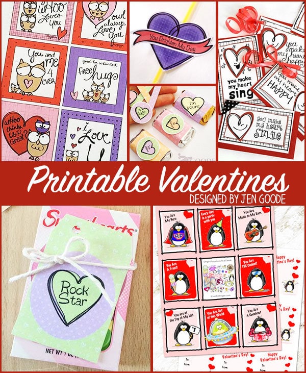 Quick Printable Valentines designed by Jen Goode