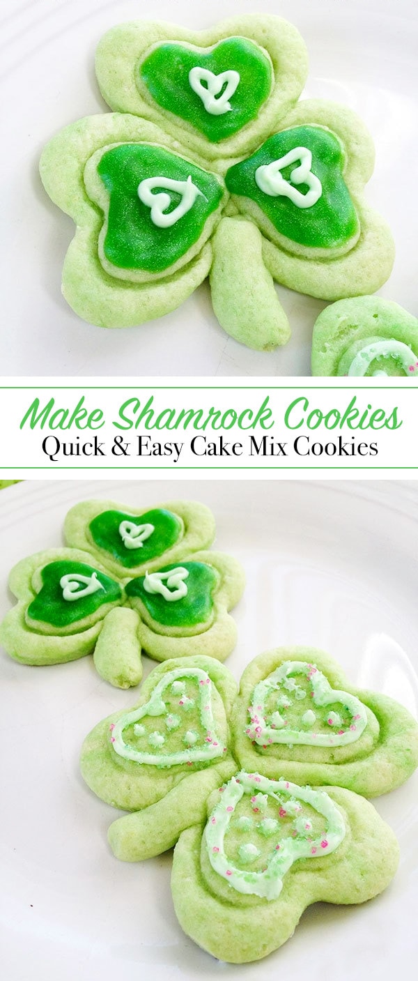 Quick and easy shamrock cake mix cookies