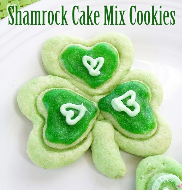 Shamrock Cake Mix Cookies