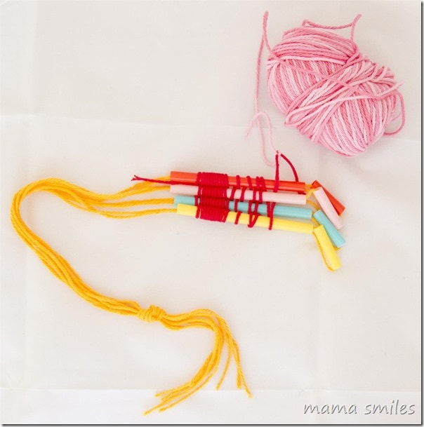 Make a straw weaving loom