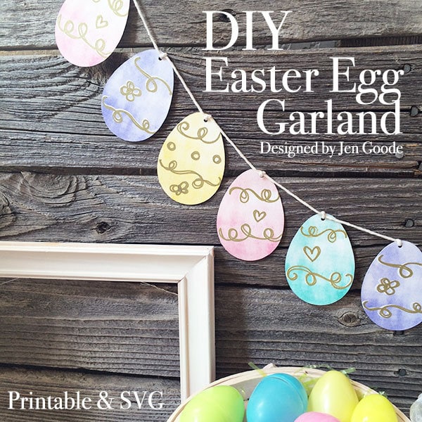 Easter Egg Garland Printable and SVG designed by Jen Goode