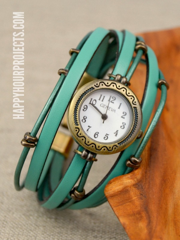 Layered Leather Beaded Watch