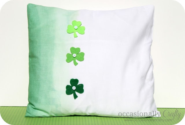 Ombre Dyed Shamrock Pillow DIY