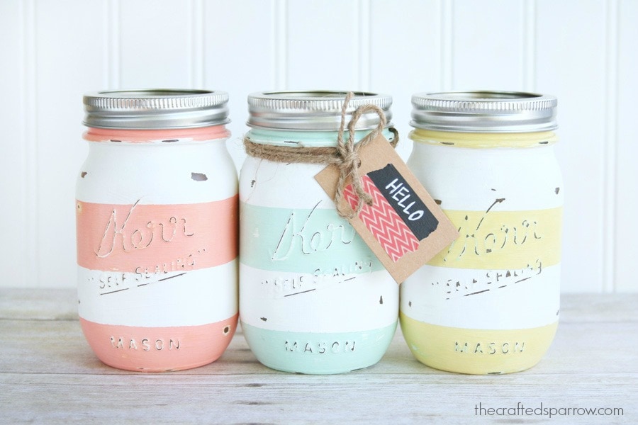 Spring Inspired Striped Jars